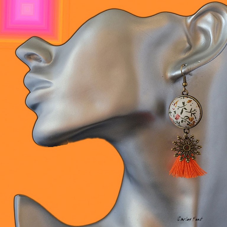 boucles d'oreilles fantaisie rétro
