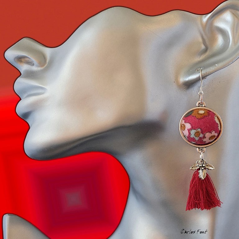 boucles d'oreilles fantaisie rétro