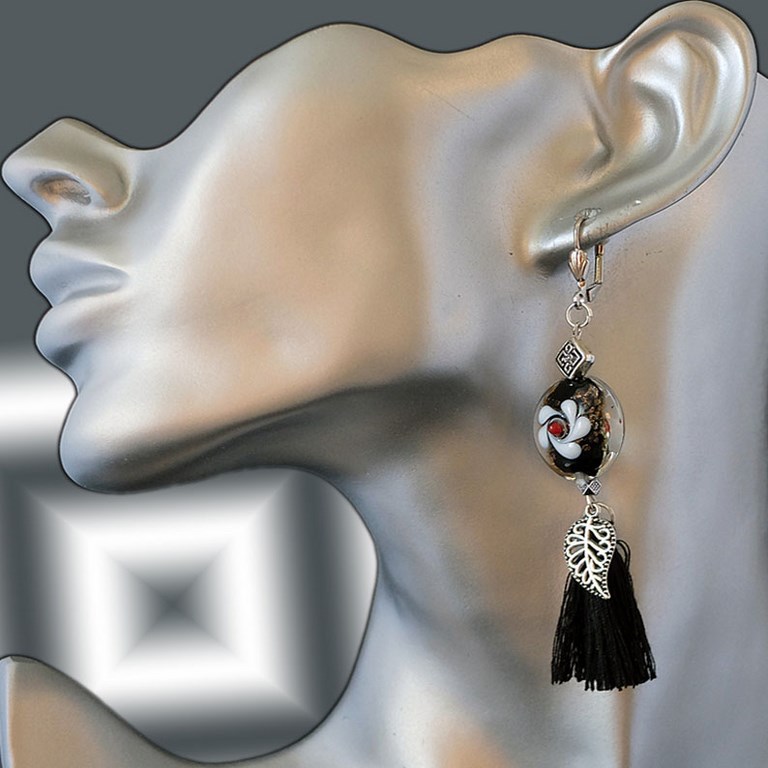 Boucles d'oreilles fantaisie rétro