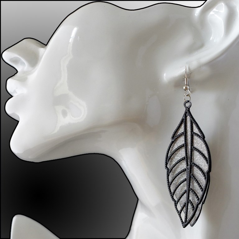 Boucles d'oreilles feuille filigrane