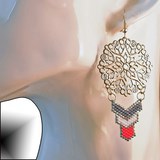 Boucles d'oreilles rosace