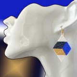 Boucles d'oreilles losange 3D