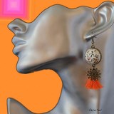 boucles d'oreilles fantaisie rétro