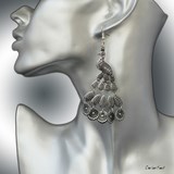 Boucles d'oreilles pendantes Paon 