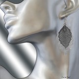 Boucles d'oreilles feuille filigrane 